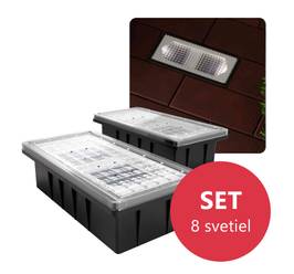 4x SolarCentre Paverlight lumini solare pentru plăci de pavaj (set de 8 lumini)