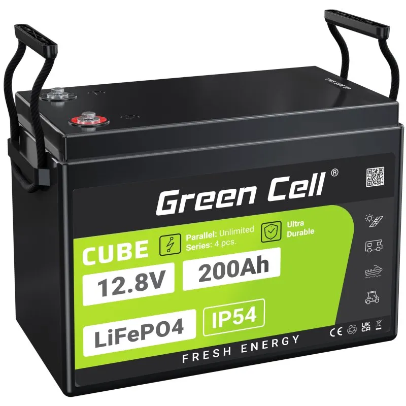 Baterie LiFePO4 12,8V 200Ah Green Cell CUBE (2560Wh)