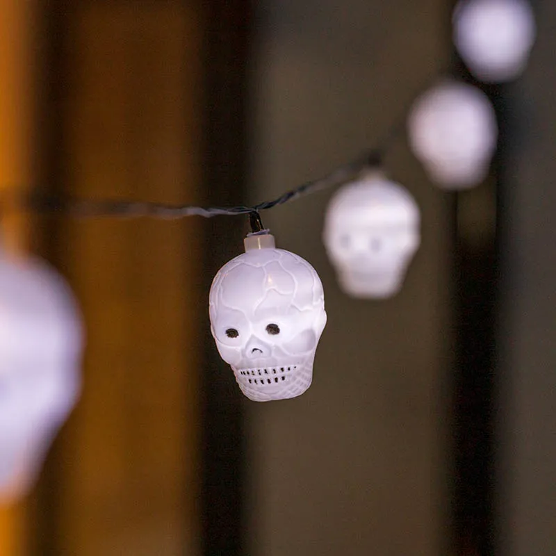Ghirlandă LED solară SolarCentre Halloween Skull – 20 lumini