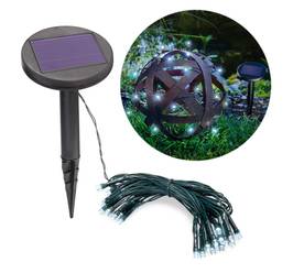 Ghirlandă solară Esotec 102165 – 24 LED-uri, 4,5 m, alb rece