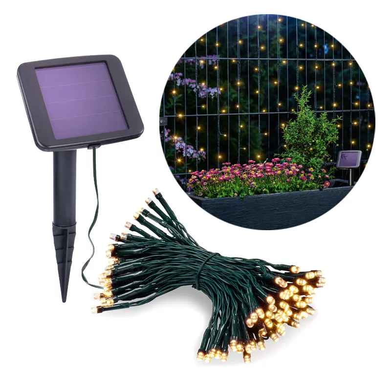 Ghirlandă luminoasă solară Esotec 102170 – 100 LED-uri, 12 m, alb cald