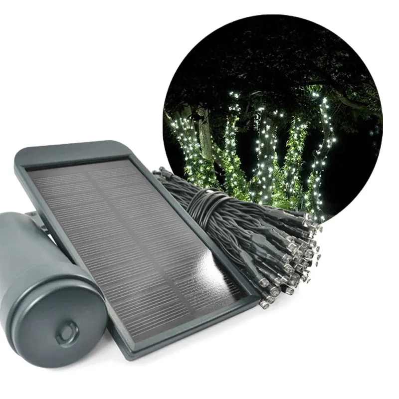 Ghirlandă luminoasă solară cu USB Lumify SolarCentre – 300 LED-uri / 30m, alb rece