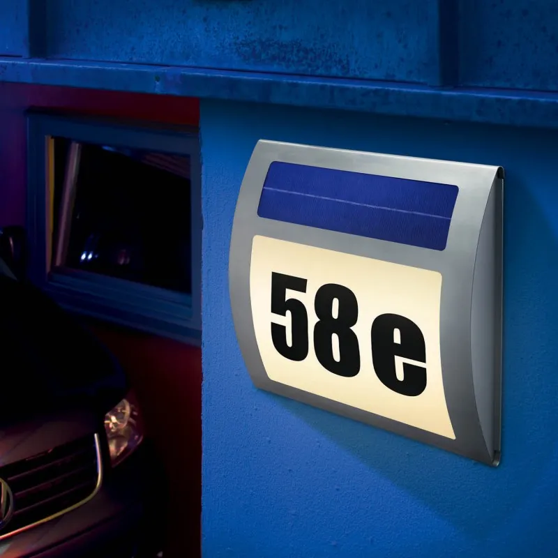 Iluminare solară pentru numărul casei Esotec Wave 102035 alb cald