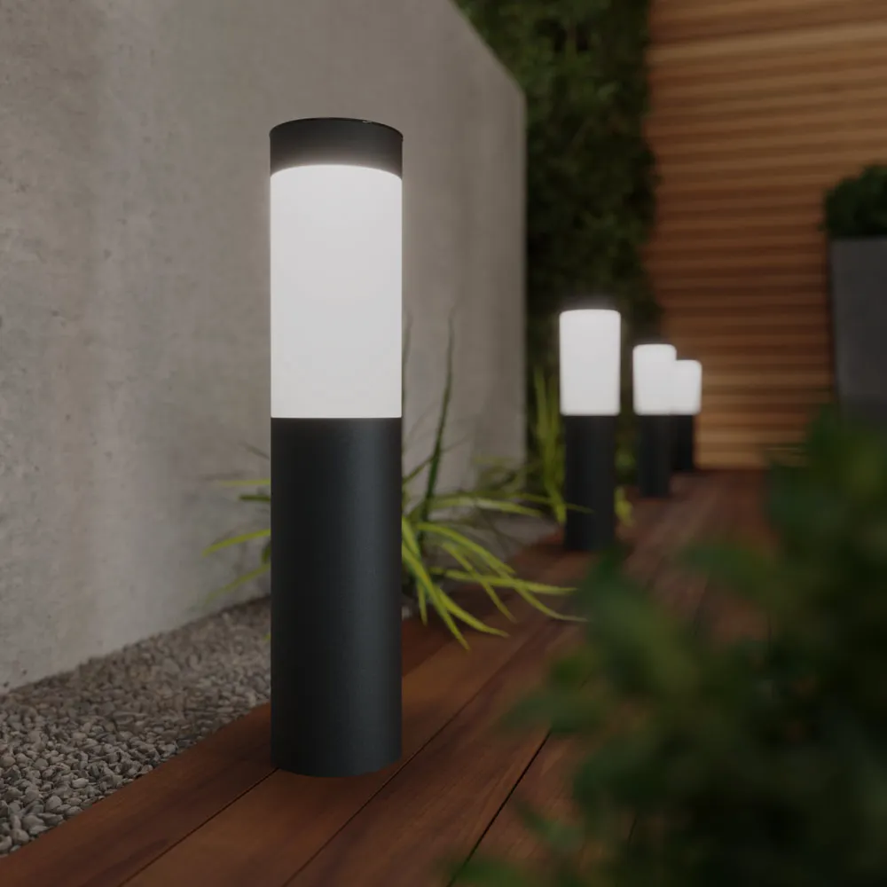 Lampă solară pentru stâlp SolarCentre London Mini USB, ediție antracit SC2326 (pachet de 4)