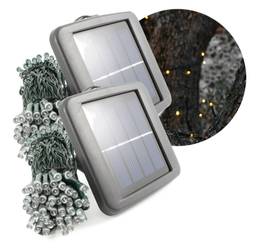 SET de Crăciun 2x Ghirlandă LED solară SolarCentre Elan SS9944 – 200 LED-uri / 20 m, alb cald
