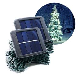 SET de Crăciun 2x Ghirlandă LED solară SolarCentre Elan SS9944 – 200 LED-uri / 20 m, alb rece