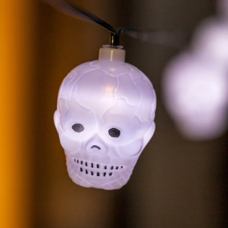 Ghirlandă LED solară SolarCentre Halloween Skull – 20 lumini