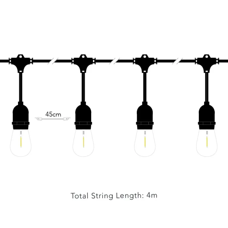 Ghirlandă LED solară SolarCentre Madison Drop Glass Bulb – 10 lumini