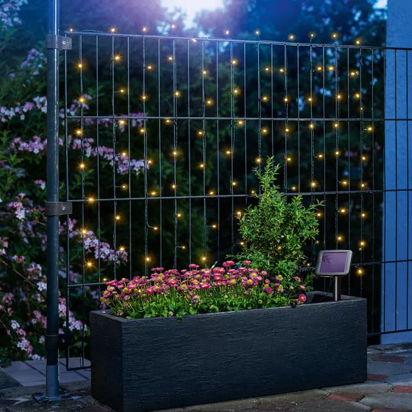 Ghirlandă luminoasă solară Esotec 102170 – 100 LED-uri, 12 m, alb cald