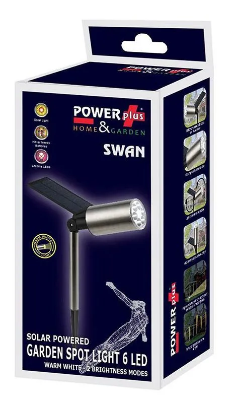 Iluminat solar cu spot POWERPlus Swan 6 LED 64 Lumeni