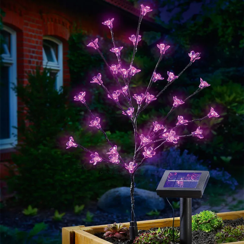 Pom de lumină solar Esotec 102104 cu flori roz